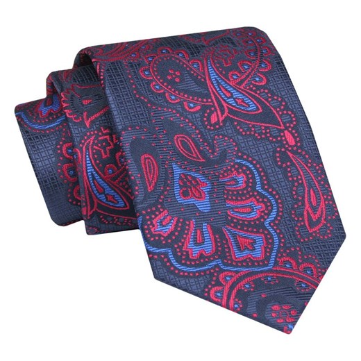 Krawat - ALTIES - Granat, Duży Wzór KRALTS0865 ze sklepu JegoSzafa.pl w kategorii Krawaty - zdjęcie 147609619