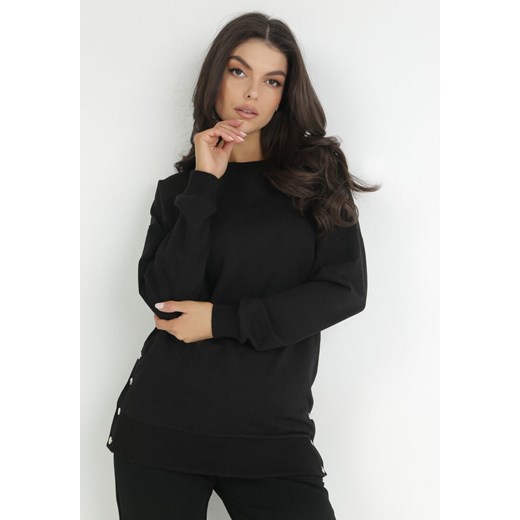 Czarna Bluza Cani ze sklepu Born2be Odzież w kategorii Bluzy damskie - zdjęcie 147637706