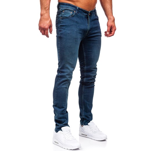 Ciemnogranatowe spodnie jeansowe męskie slim fit Denley 5066-2 33/L okazja Denley
