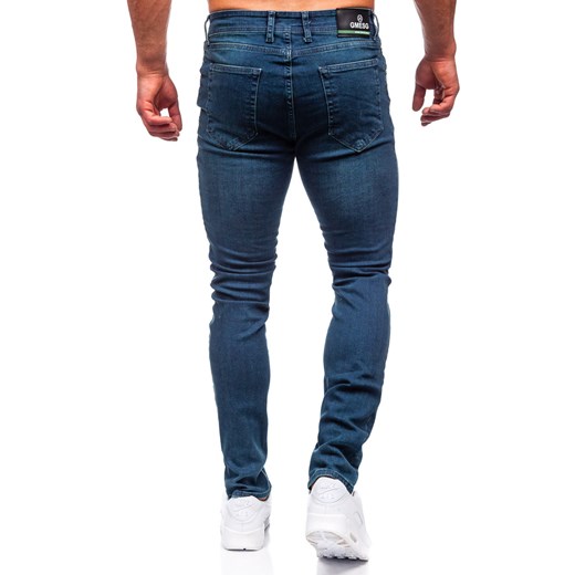 Ciemnogranatowe spodnie jeansowe męskie slim fit Denley 5066-2 33/L Denley wyprzedaż