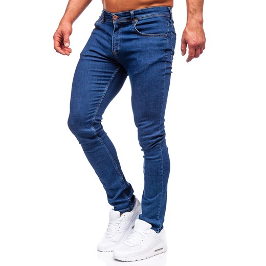 Granatowe spodnie jeansowe męskie regular fit Denley 5158 38/2XL okazja Denley