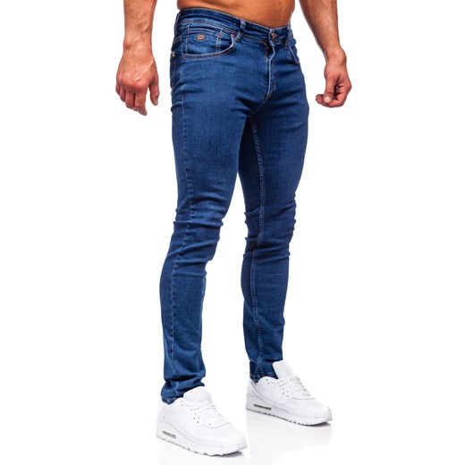 Granatowe spodnie jeansowe męskie regular fit Denley 5158 33/L okazyjna cena Denley