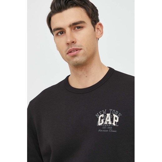 GAP bluza męska kolor czarny z nadrukiem Gap M ANSWEAR.com