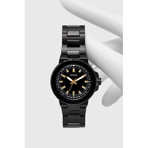 Guess zegarek męski kolor czarny ze sklepu ANSWEAR.com w kategorii Zegarki - zdjęcie 147677828