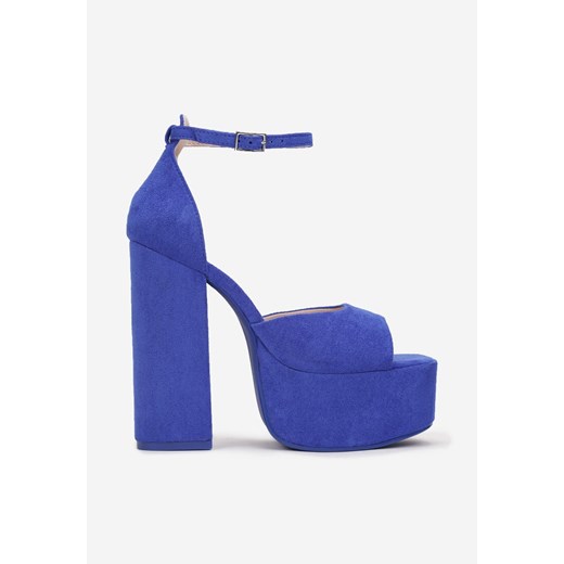 Sandały damskie niebieskie Born2be z klamrą eleganckie 