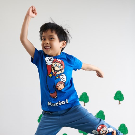 Sinsay - Koszulka Super Mario - Niebieski Sinsay 98 okazyjna cena Sinsay