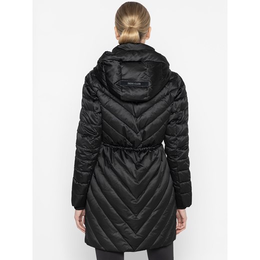 Czarna kurtka z ukośnym pikowaniem Deni Cler Milano Deni Cler Milano 40 (44 IT) Eye For Fashion