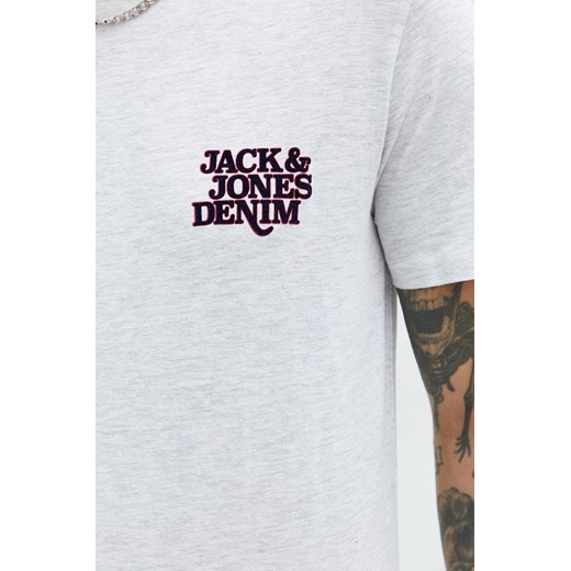 Jack &amp; Jones t-shirt męski kolor szary z nadrukiem Jack & Jones XL ANSWEAR.com