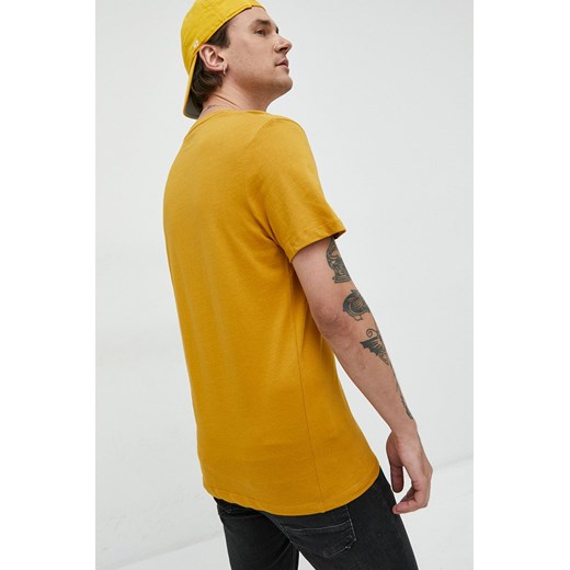 Jack &amp; Jones t-shirt bawełniany kolor żółty z nadrukiem Jack & Jones XL ANSWEAR.com