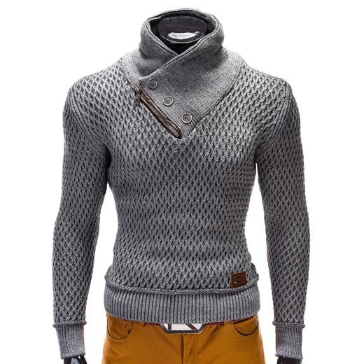 SWETER E50 - GRAFITOWY ombre szary sweter