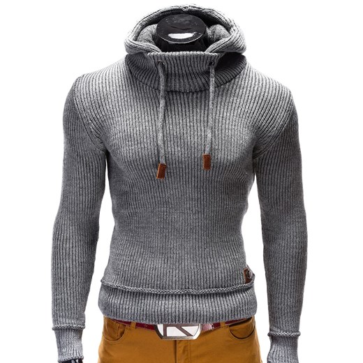SWETER E51 - GRAFITOWY ombre szary sweter