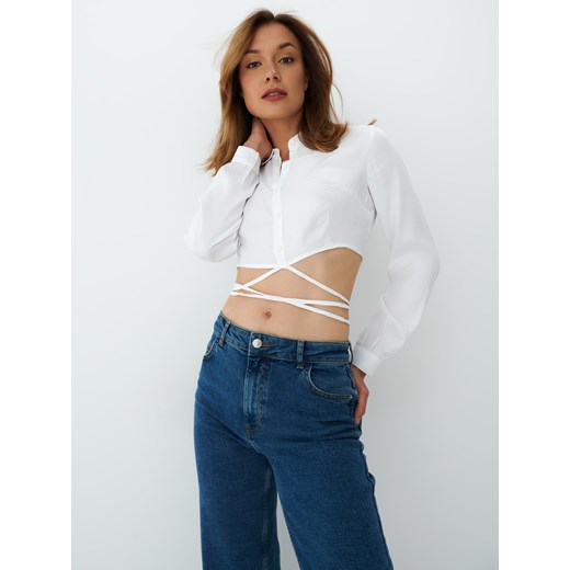 Mohito - Wiskozowa koszula z wiązaniem - Biały Mohito 32 Mohito