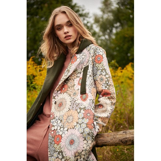 Płaszcz z łączonych tkanin Boho Meadow S Naoko L NAOKO
