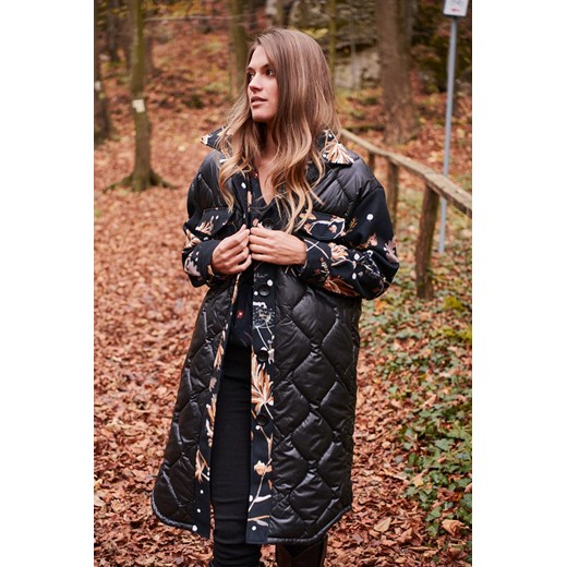 Płaszcz z łączonych tkanin Silence Forest S/M Naoko L/XL NAOKO