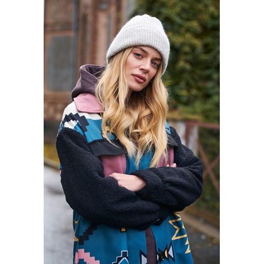 Płaszcz z łączonych tkanin Nomad S/M Naoko S/M okazyjna cena NAOKO