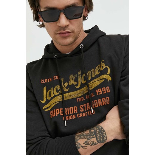 Premium by Jack&amp;Jones bluza męska kolor czarny z kapturem z nadrukiem Premium By Jack&jones L ANSWEAR.com