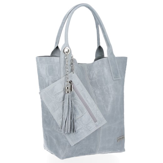 Włoskie Torebki Skórzane Shopper Bag renomowanej firmy Vittoria Gotti Jasno Vittoria Gotti promocyjna cena torbs.pl