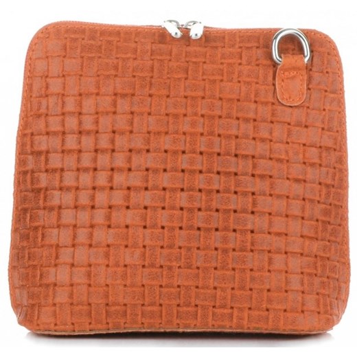 Małe Torebki Skórzane Listonoszki firmy GENUINE LEATHER Pomarańczowe Genuine Leather torbs.pl wyprzedaż