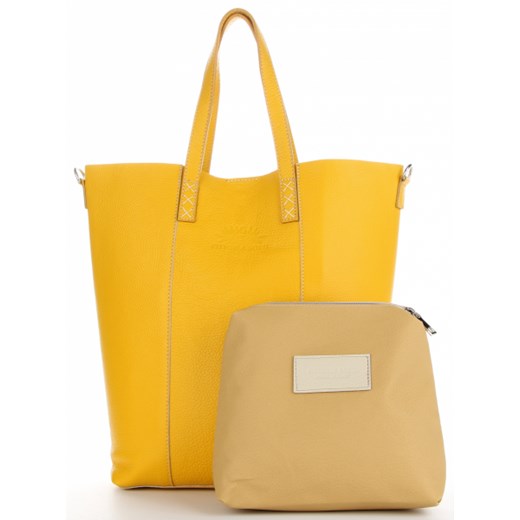 Torebki Skórzane typu Shopper firmy VITTORIA GOTTI Żółte (kolory) Vittoria Gotti okazja torbs.pl