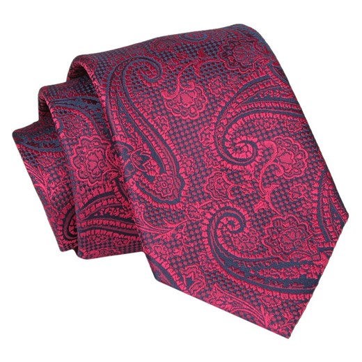 Krawat - ALTIES - Czerwony w Duży Wzór  KRALTS0836 ze sklepu JegoSzafa.pl w kategorii Krawaty - zdjęcie 147823898