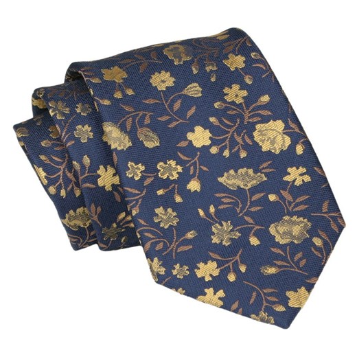 Krawat - ALTIES - Granat w Kwiatki KRALTS0838 ze sklepu JegoSzafa.pl w kategorii Krawaty - zdjęcie 147823908