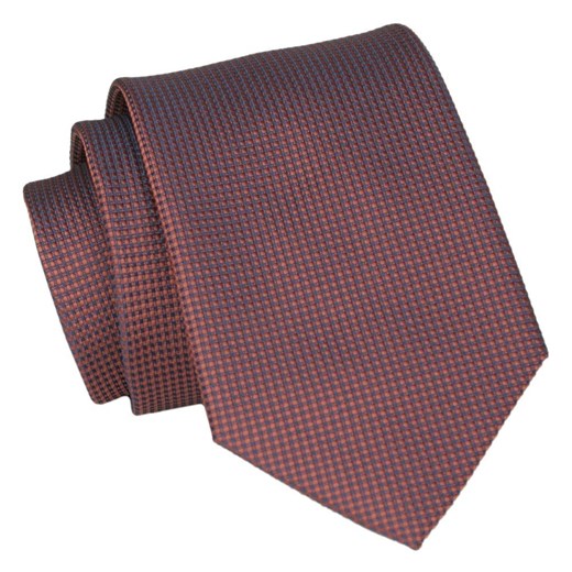 Krawat - ALTIES - Miedziano Brązowy, Drobny Wzór KRALTS0824 ze sklepu JegoSzafa.pl w kategorii Krawaty - zdjęcie 147823918