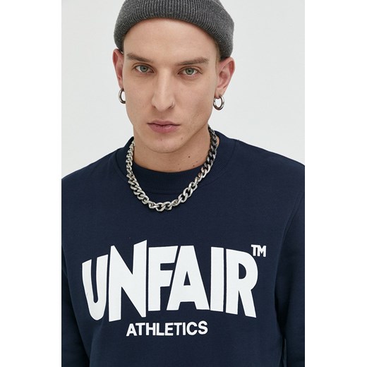 Unfair Athletics bluza bawełniana męska kolor granatowy z nadrukiem Unfair Athletics S ANSWEAR.com