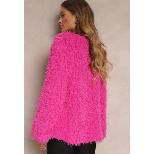 Fuksjowy Płaszcz Wełniany Hoshaia Renee ONE SIZE okazja Renee odzież