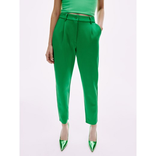 Reserved - Spodnie z wysokim stanem - Zielony Reserved XS Reserved