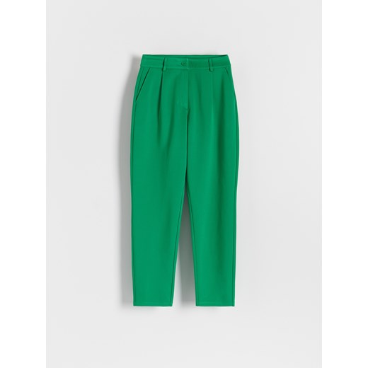 Reserved - Spodnie z wysokim stanem - Zielony Reserved L Reserved