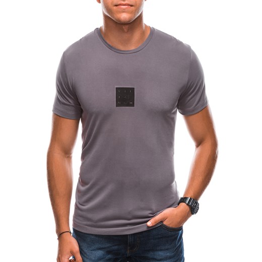 T-shirt męski z nadrukiem 1730S - fioletowy ze sklepu Edoti w kategorii T-shirty męskie - zdjęcie 147907338