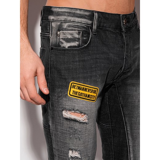 Spodnie męskie jeansowe 1303P - czarne ze sklepu Edoti w kategorii Jeansy męskie - zdjęcie 147907666