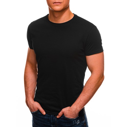 T-shirt męski basic 970S - czarny Edoti.com S wyprzedaż Edoti