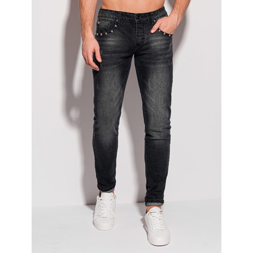 Spodnie męskie jeansowe 1304P - czarne Edoti.com 31 Edoti