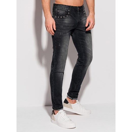 Spodnie męskie jeansowe 1304P - czarne Edoti.com 29 Edoti