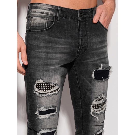 Spodnie męskie jeansowe 1305P - czarne Edoti.com 29 Edoti
