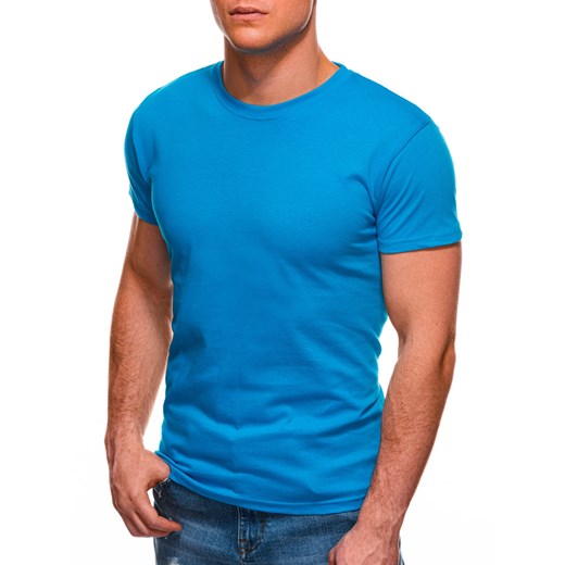 T-shirt męski basic 970S - turkusowy ze sklepu Edoti w kategorii T-shirty męskie - zdjęcie 147909037