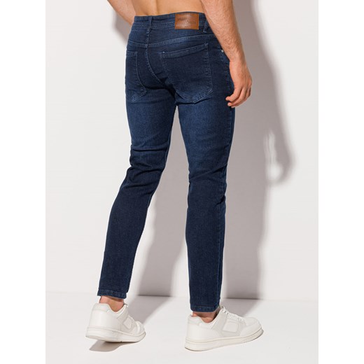 Spodnie męskie jeansowe 1215P - ciemnoniebieskie Edoti.com S wyprzedaż Edoti
