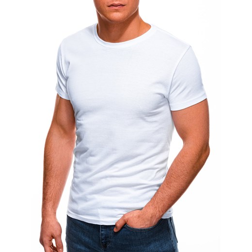 T-shirt męski basic 970S - biały Edoti.com XL wyprzedaż Edoti