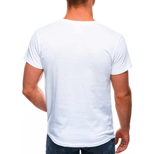 T-shirt męski basic 970S - biały Edoti.com 3XL wyprzedaż Edoti