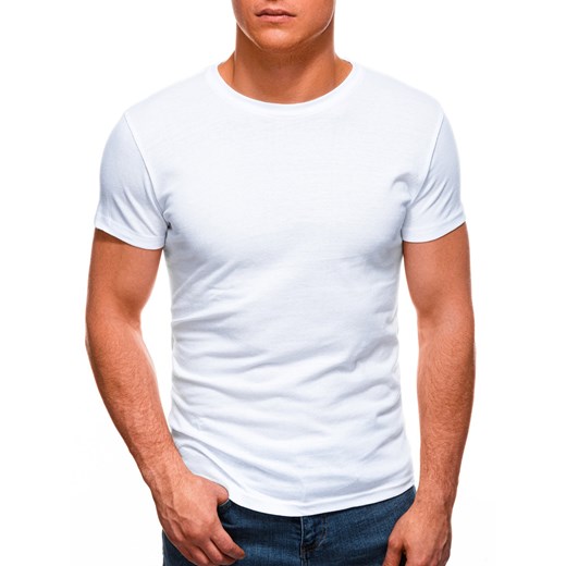T-shirt męski basic 970S - biały Edoti.com 5XL okazja Edoti
