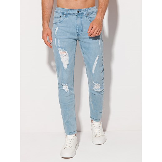 Spodnie męskie jeansowe 1213P - jasnoniebieskie Edoti.com L okazyjna cena Edoti