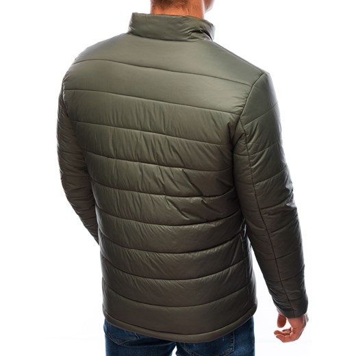 Kurtka męska przejściowa pikowana 526C - oliwkowa Edoti.com S okazyjna cena Edoti