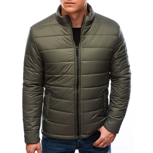 Kurtka męska przejściowa pikowana 526C - oliwkowa Edoti.com L Edoti okazja