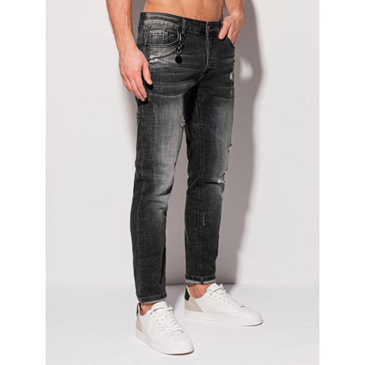 Spodnie męskie jeansowe 1306P - czarne Edoti.com 29 Edoti