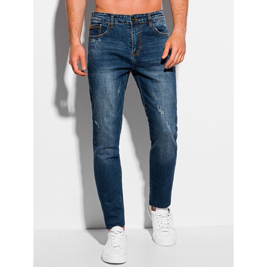 Spodnie męskie jeansowe 1096P - ciemnoniebieskie Edoti.com 29 promocyjna cena Edoti