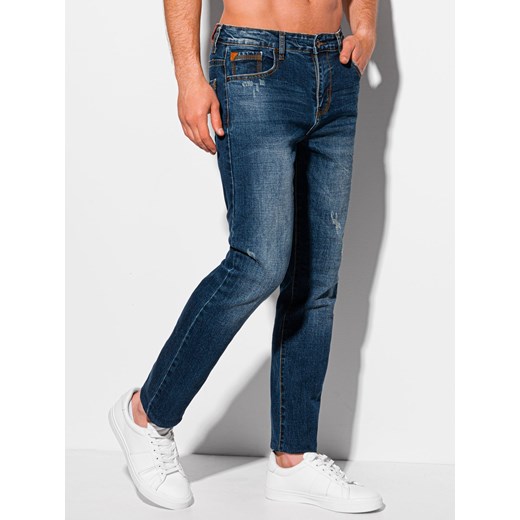 Spodnie męskie jeansowe 1096P - ciemnoniebieskie Edoti.com 30 okazyjna cena Edoti
