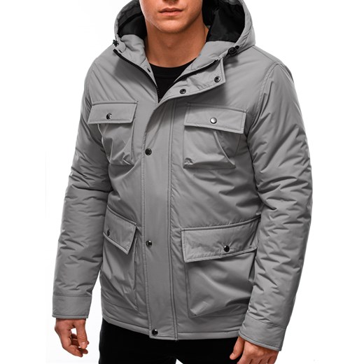 Kurtka męska zimowa 530C - szara Edoti.com XXL promocja Edoti
