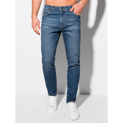 Spodnie męskie jeansowe 1115P - niebieskie Edoti.com L Edoti