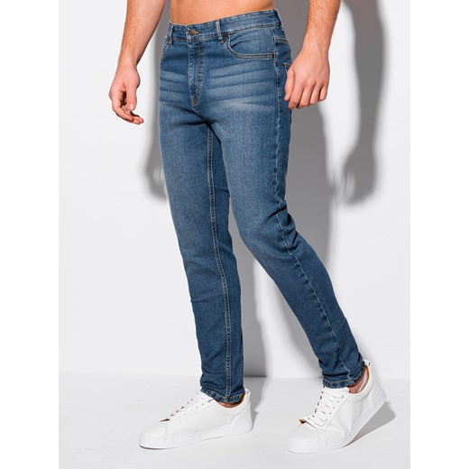 Spodnie męskie jeansowe 1115P - niebieskie Edoti.com S Edoti